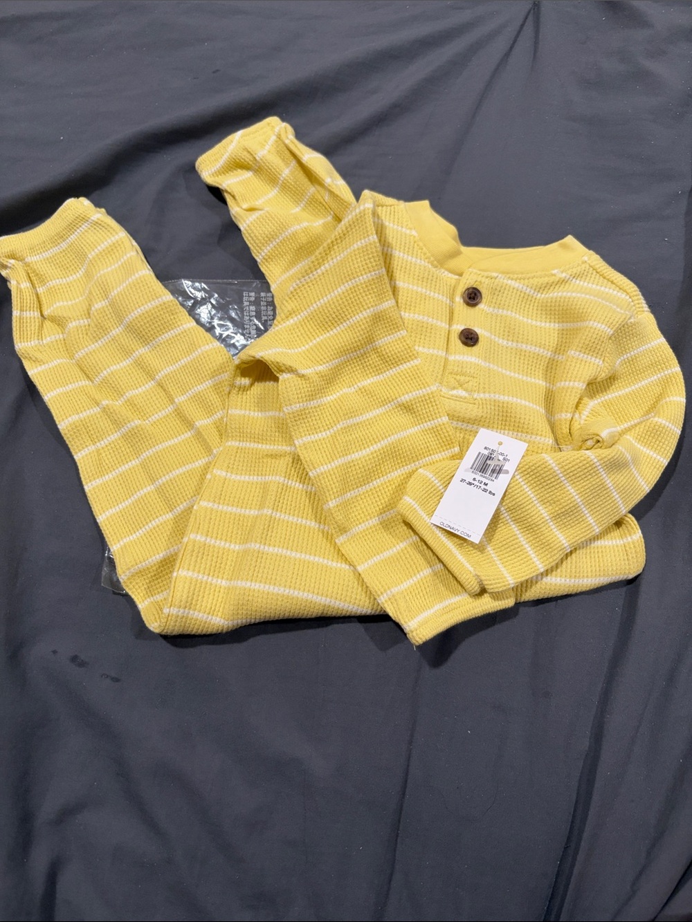 Old Navy Yellow and White Striped Kids One-Piece Leggings Set
